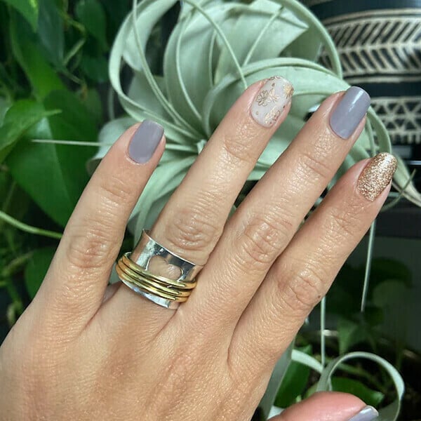 Silver Retro Love Heart Ring