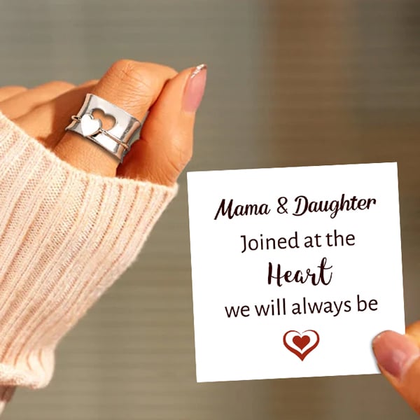 MAMA & DAUGHTER👧 Spinner Heart Ring