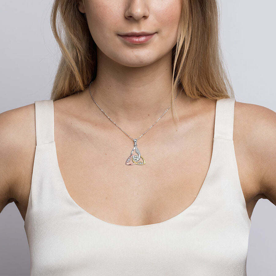 Infinionly S925 Sterling Silver Celtic Knots Necklace