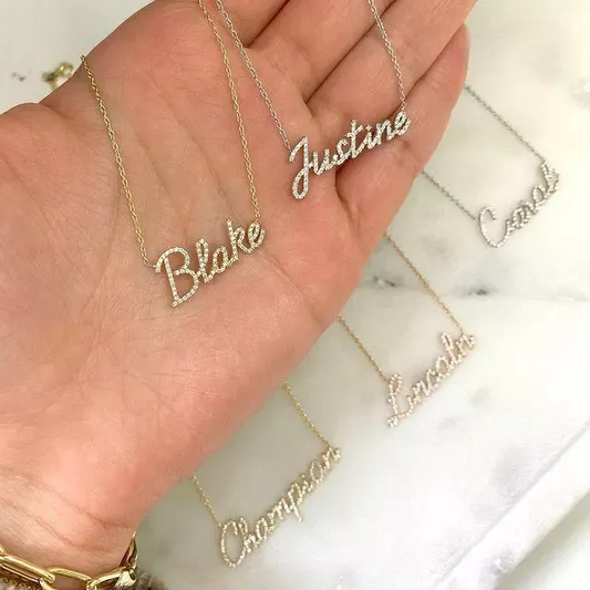 Infinionly Custom Zircon Name Necklace