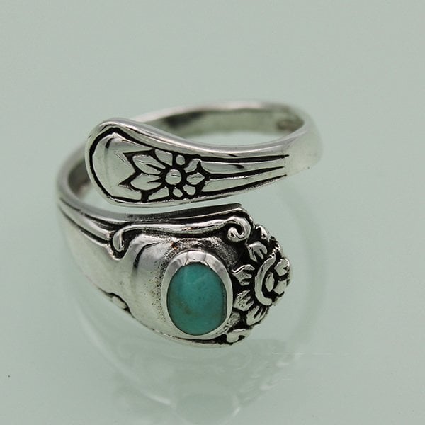 Infinionly Turquoise Spoon Silver Ring