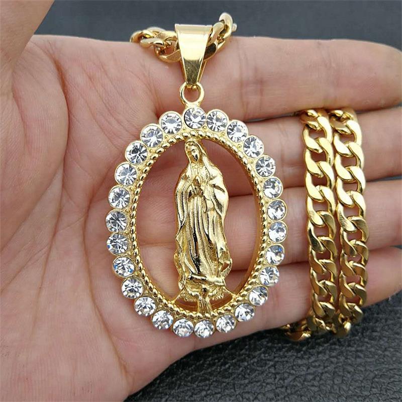 Infinionly Classic Personalized Cutout Virgin Mary Pendant