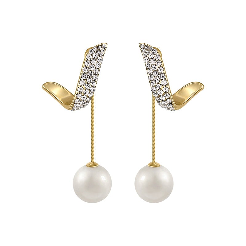 Infinionly Crystal Erin Pearl Drop Earrings