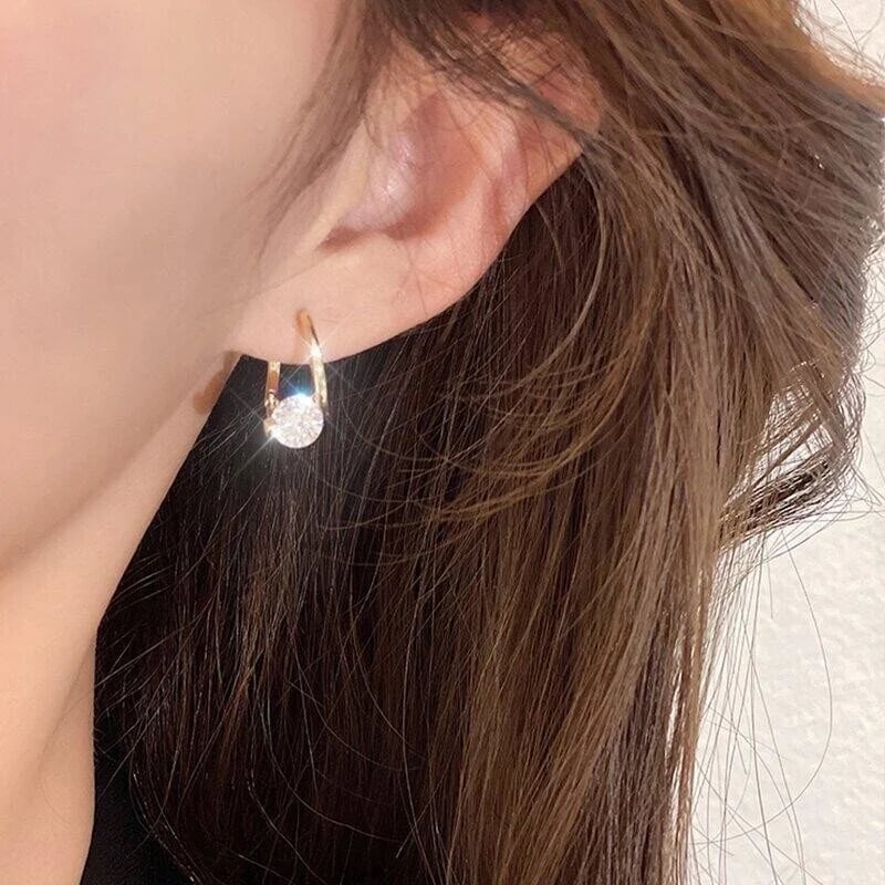 Infinionly Diamond Round Stud Earrings(Buy One Get One For Free)