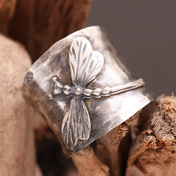 Infinionly 925 Sterling Silver Dragonfly Sapphire Ring(Buy Two Get Free Shipping)