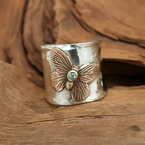 Infinionly 925 Sterling Silver Dragonfly Sapphire Ring(Buy Two Get Free Shipping)