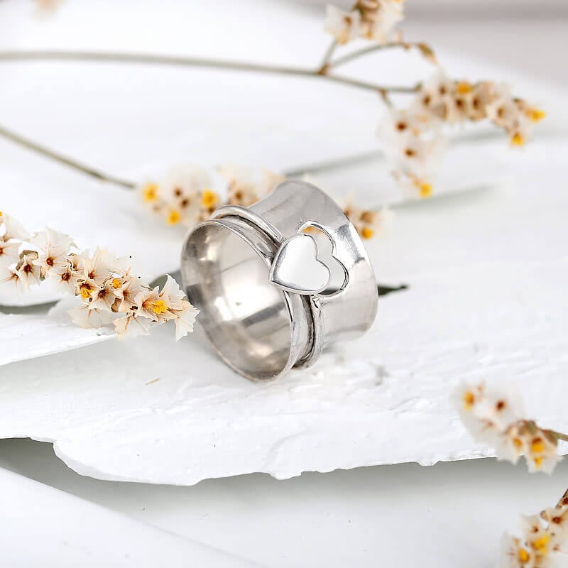 MAMA & DAUGHTER👧 Spinner Heart Ring