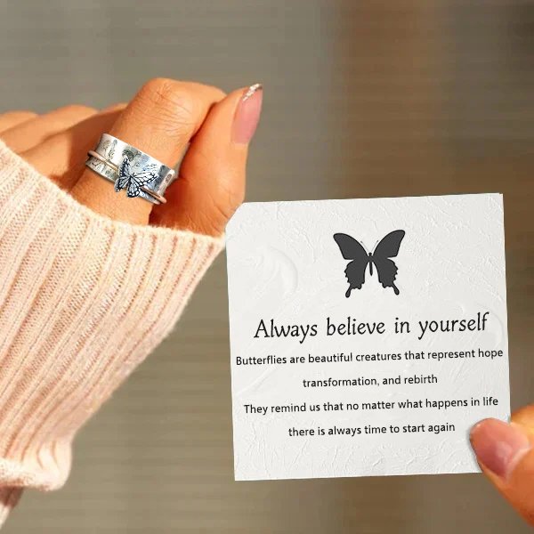 Infinionly Butterflies Silver Spinner Ring
