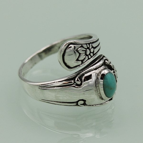 Infinionly Turquoise Spoon Silver Ring