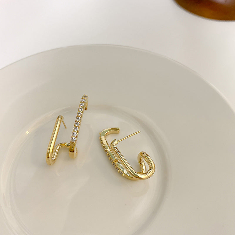 Infinionly New Design Irregular U-shaped Earrings