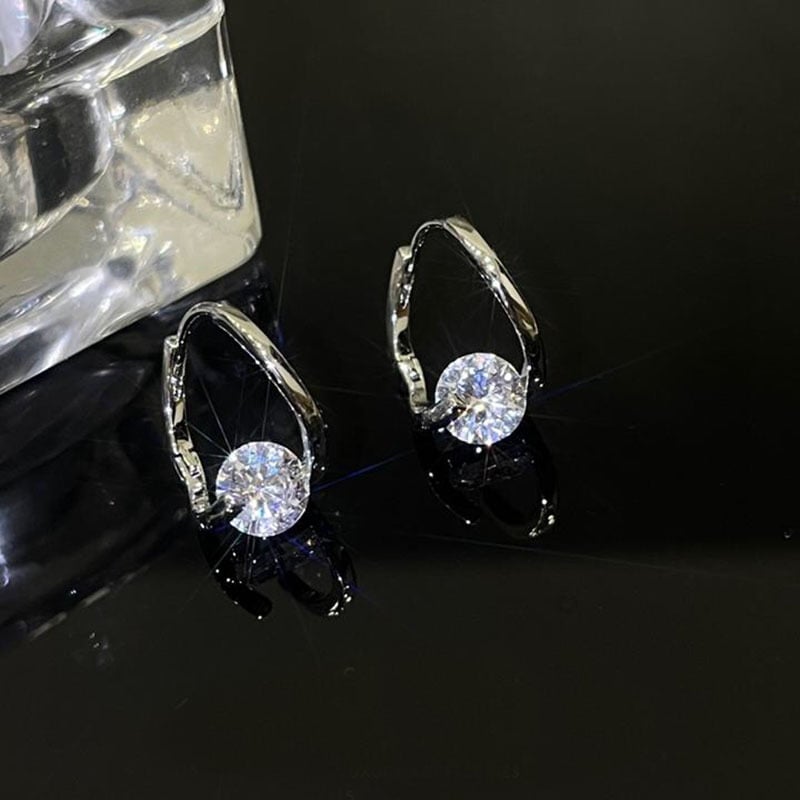 Infinionly Diamond Round Stud Earrings(Buy One Get One For Free)