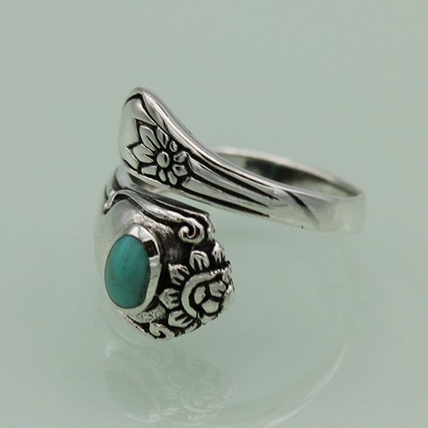 Infinionly Turquoise Spoon Silver Ring