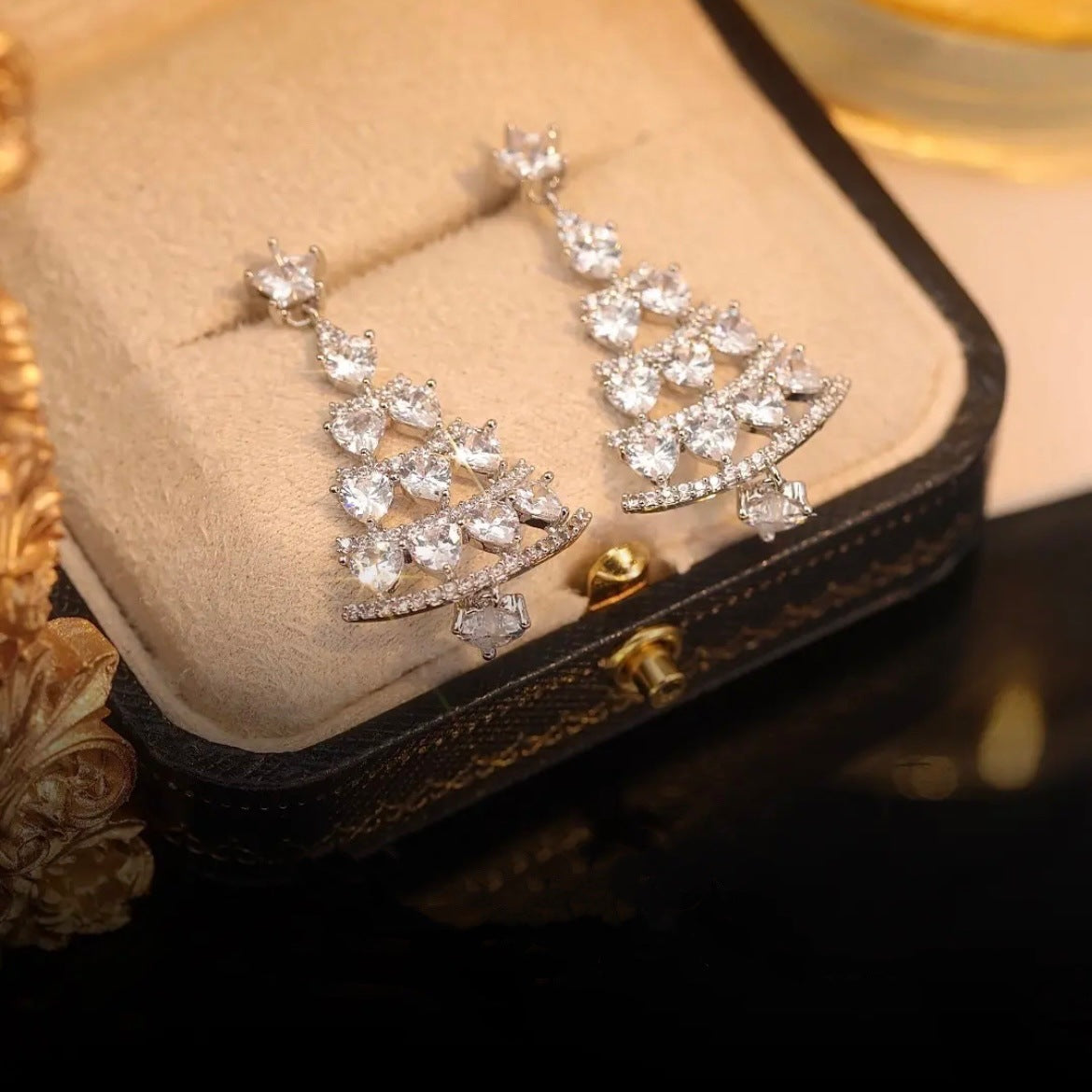 Infinionly Shiny Christmas Tree Earrings