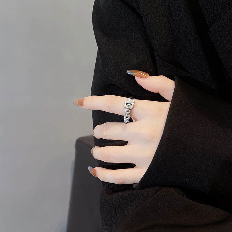 Infinionly Fashionable Adjustable Buckle Ring