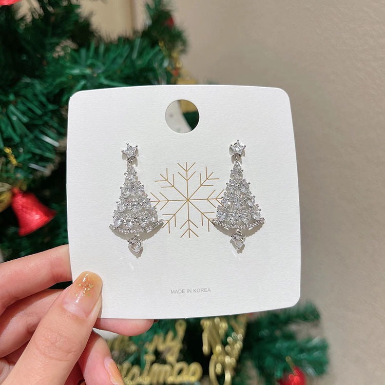 Infinionly Shiny Christmas Tree Earrings