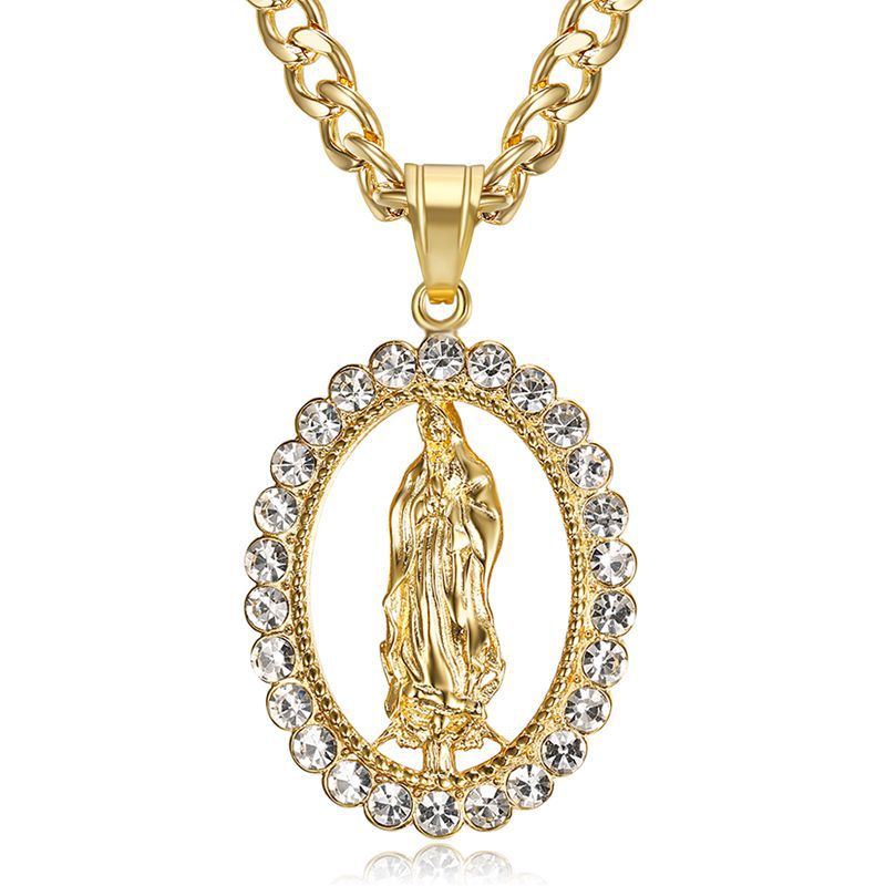 Infinionly Classic Personalized Cutout Virgin Mary Pendant
