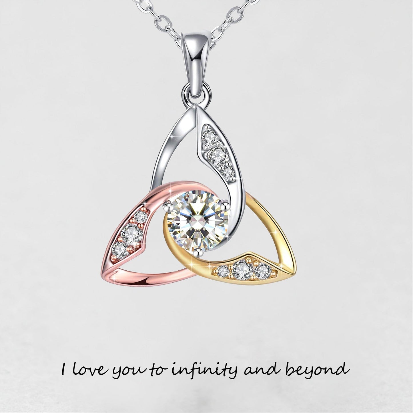 Infinionly S925 Sterling Silver Celtic Knots Necklace