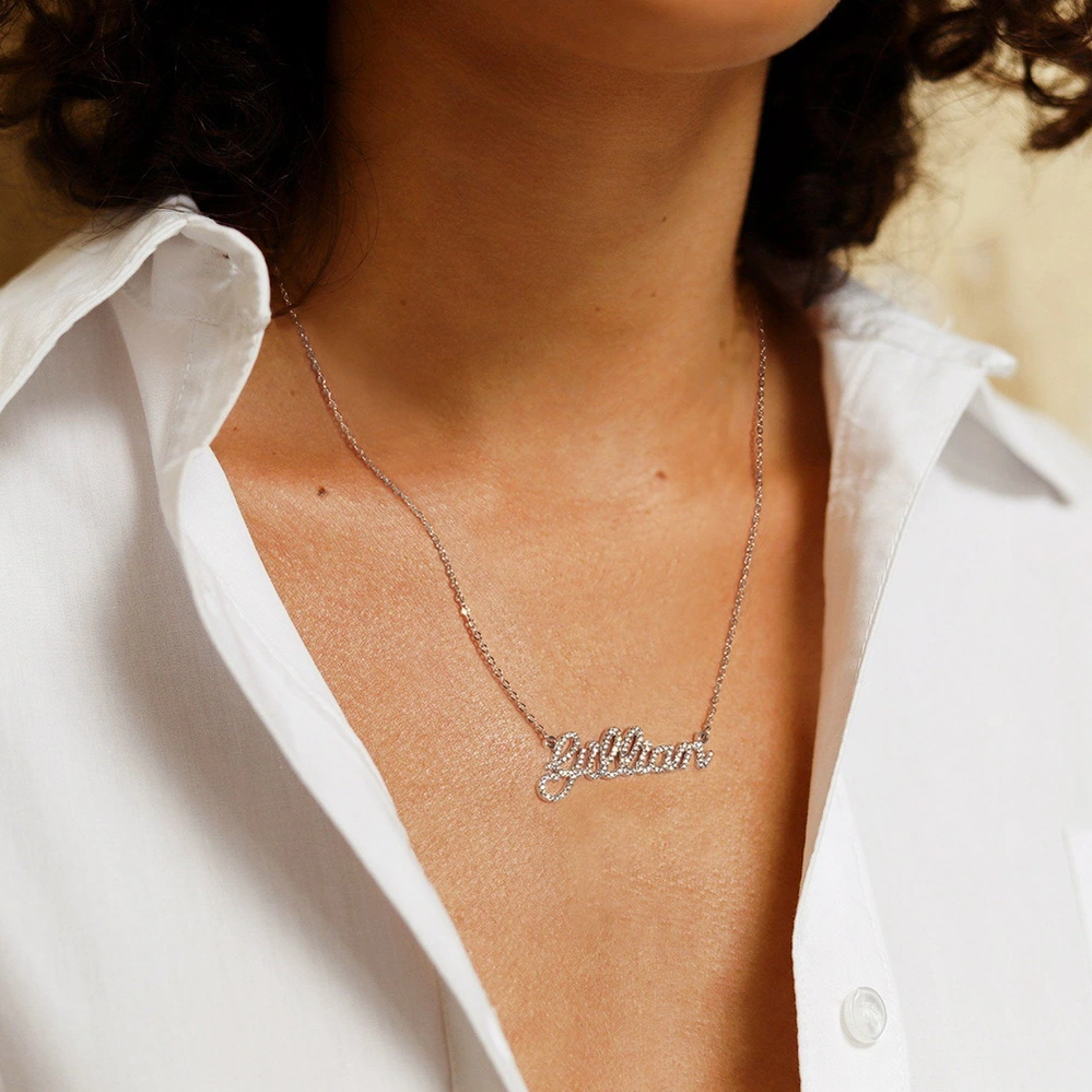 Infinionly Custom Zircon Name Necklace