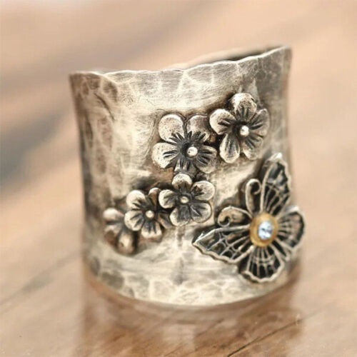 Infinionly 925 Sterling Silver Dragonfly Sapphire Ring(Buy Two Get Free Shipping)
