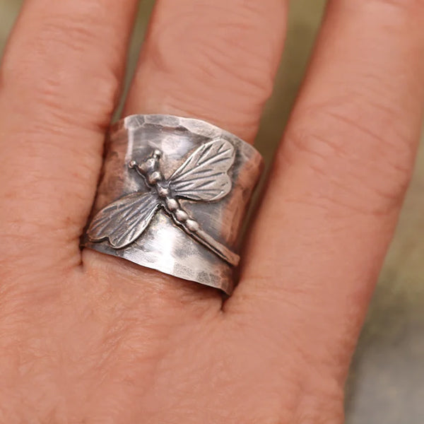 Infinionly 925 Sterling Silver Dragonfly Sapphire Ring(Buy Two Get Free Shipping)