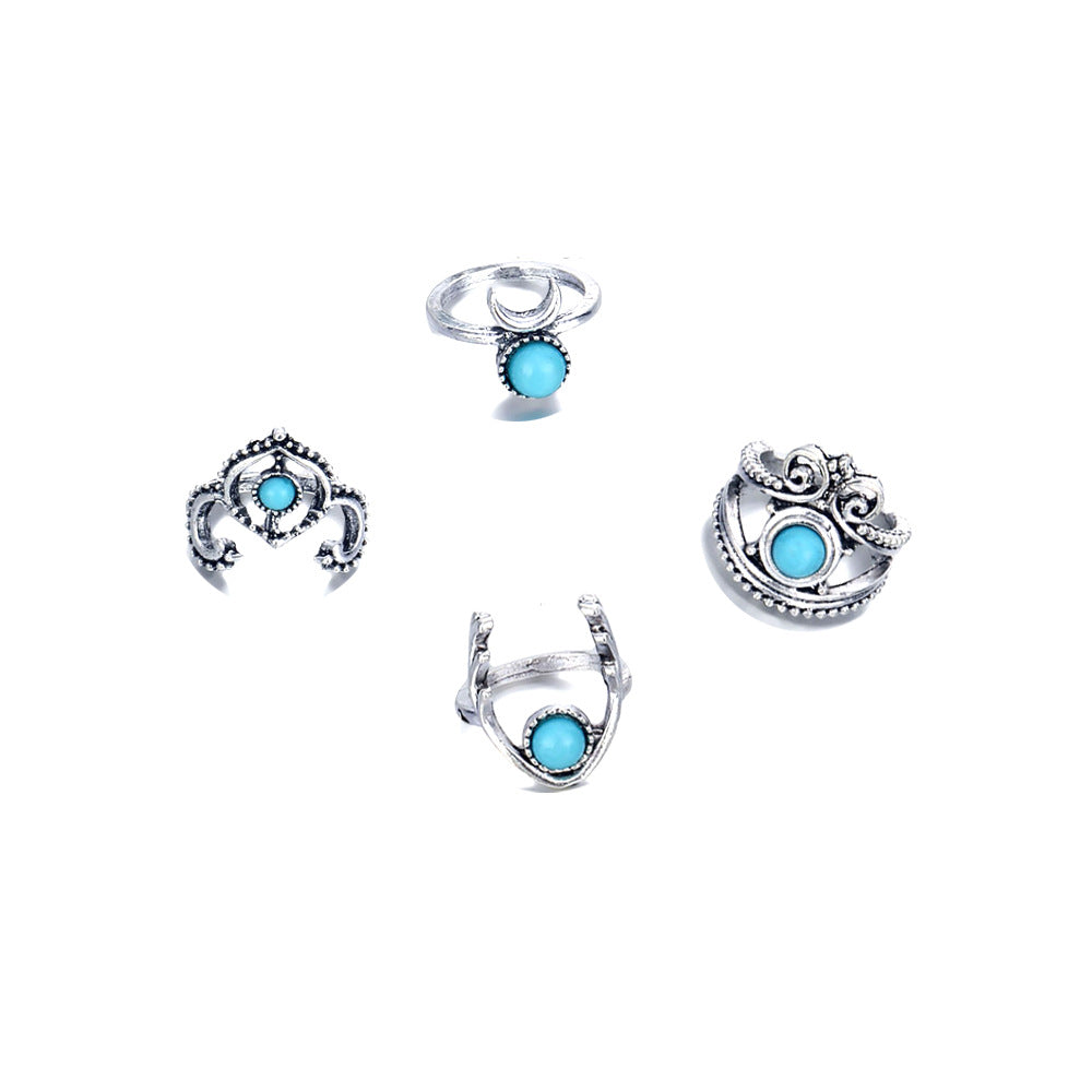 Infinionly Turquoise 11-piece Set Ring