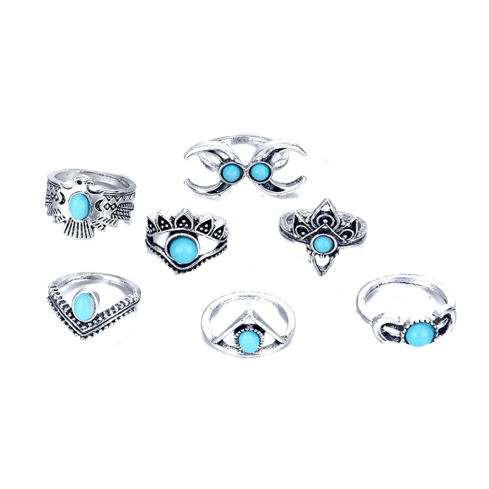 Infinionly Turquoise 11-piece Set Ring