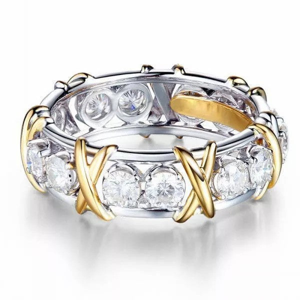 Infinionly 925 Sterling Silver Cross Full Cubic Zirconia Ring