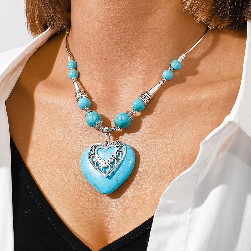 Large Teardrop Turquoise Necklace