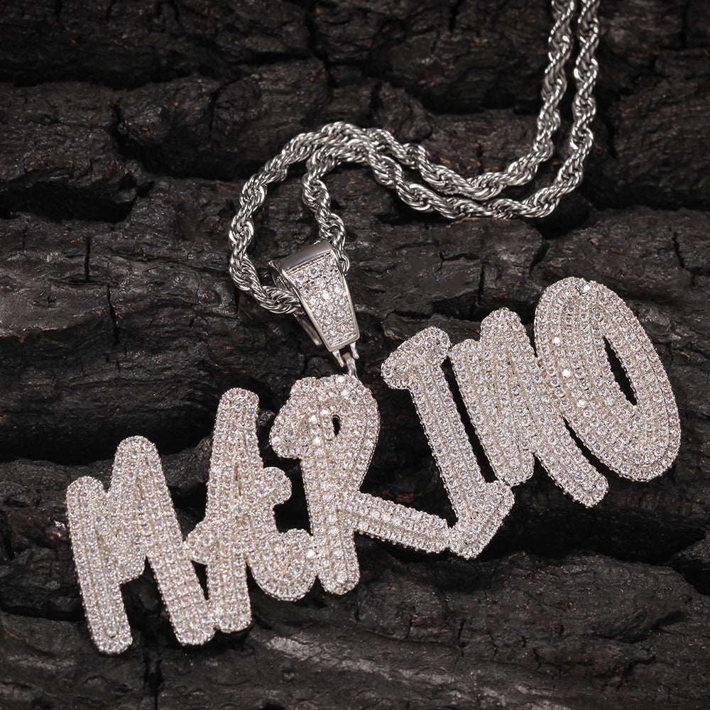 Infinionly New DIY Zircon Alphabet Name Necklace