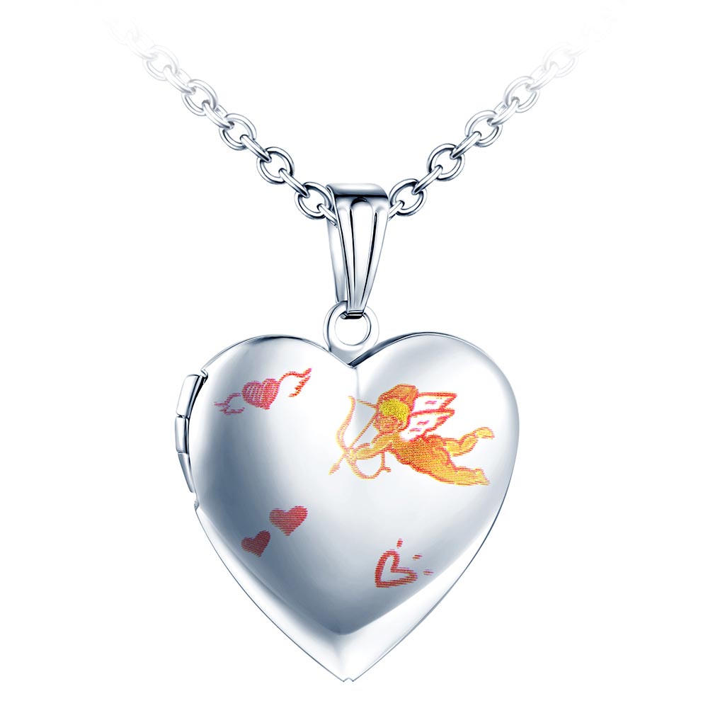 Infinionly Cupid Launches Hearts Heart Photo Locket Necklace