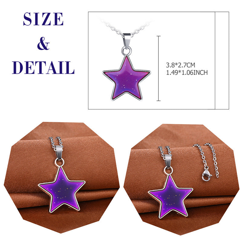 Infinionly Color Changing Temperature Star Necklace