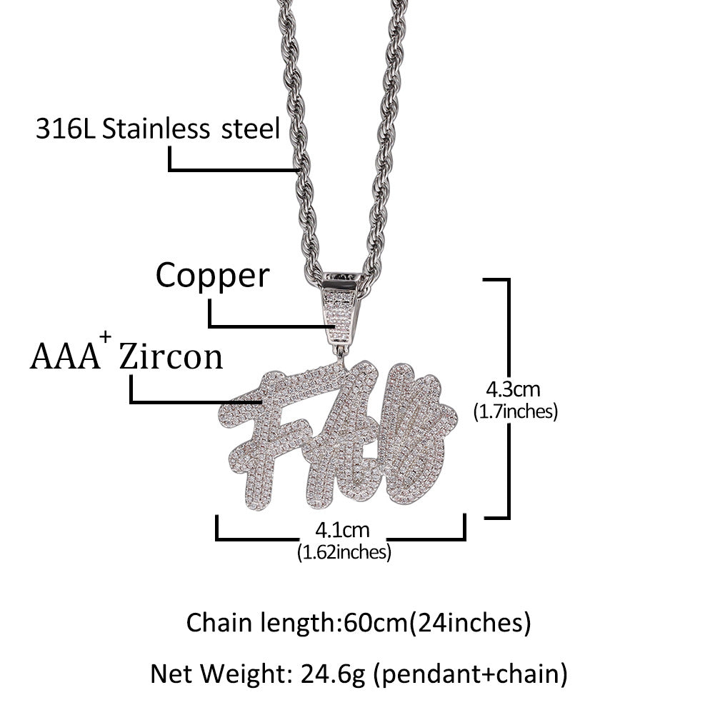 Infinionly New DIY Zircon Alphabet Name Necklace