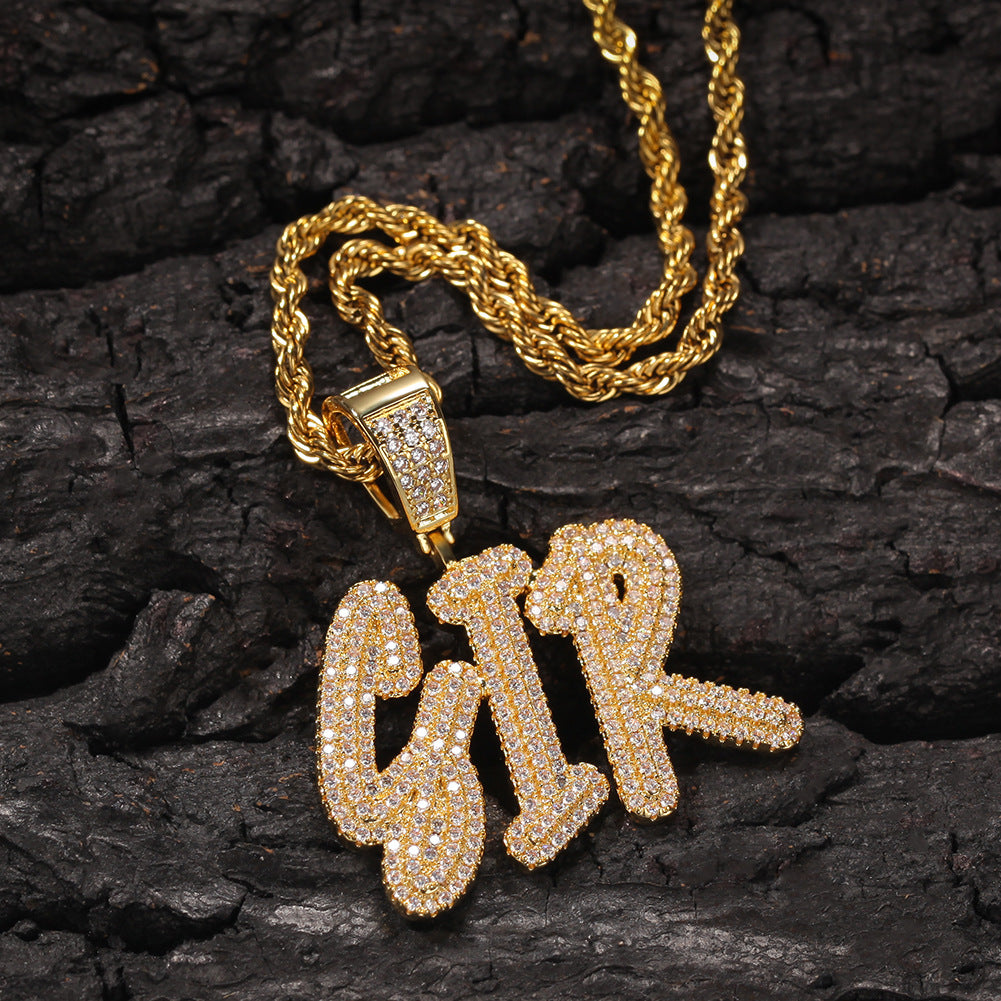 Infinionly New DIY Zircon Alphabet Name Necklace