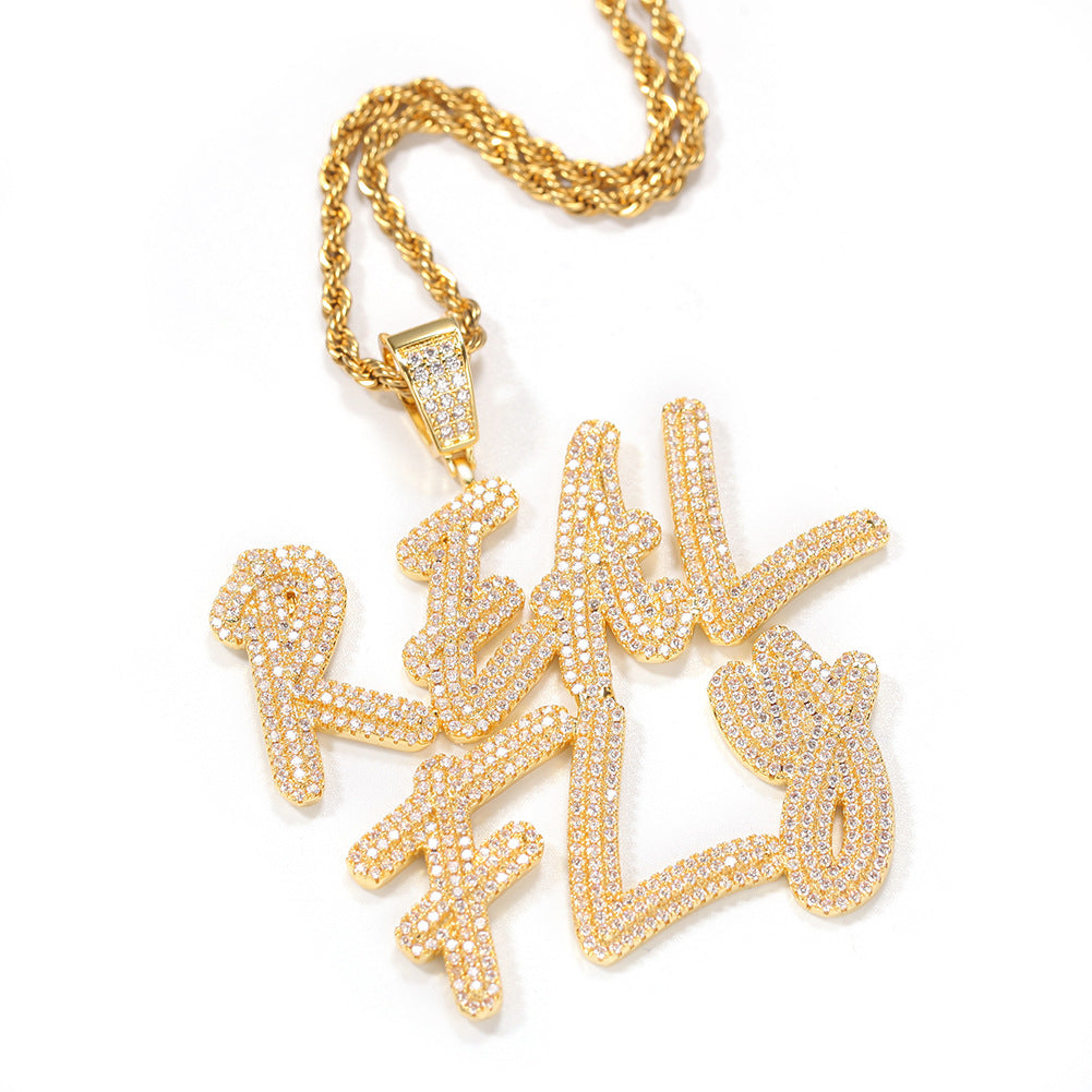 Infinionly New DIY Zircon Alphabet Name Necklace