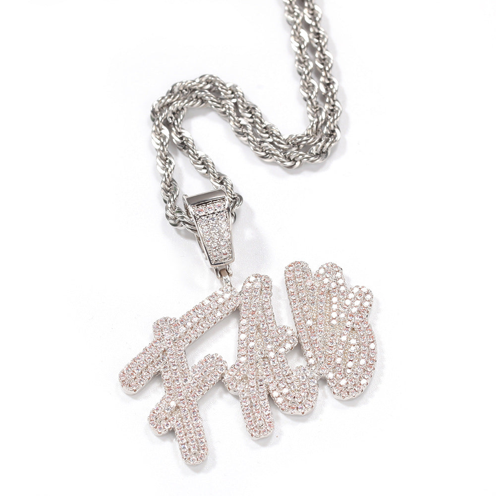 Infinionly New DIY Zircon Alphabet Name Necklace