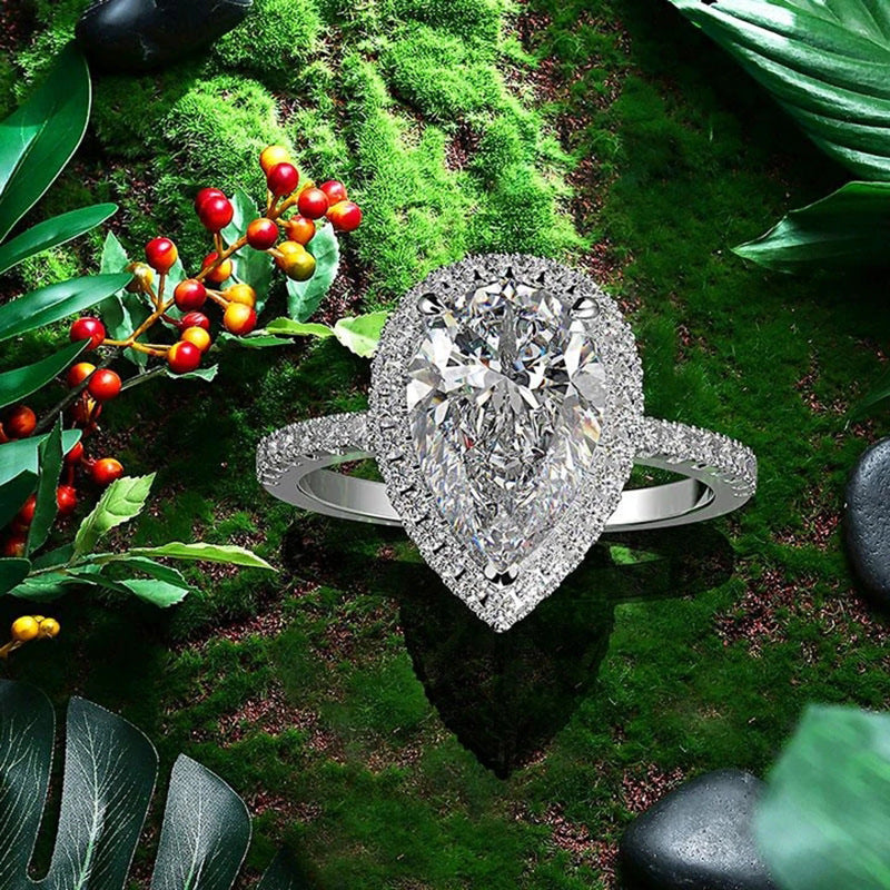 Infinionly A droplet Shaped Zircon Ring