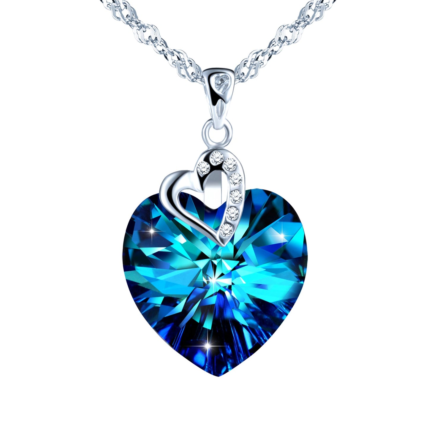 Infinionly Zircon Crystal Heart Necklace