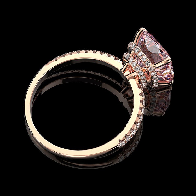 Infinionly 5-Carat Square Pink Diamond Engagement Ring