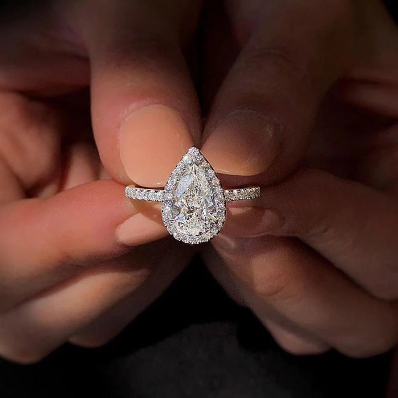 Infinionly A droplet Shaped Zircon Ring