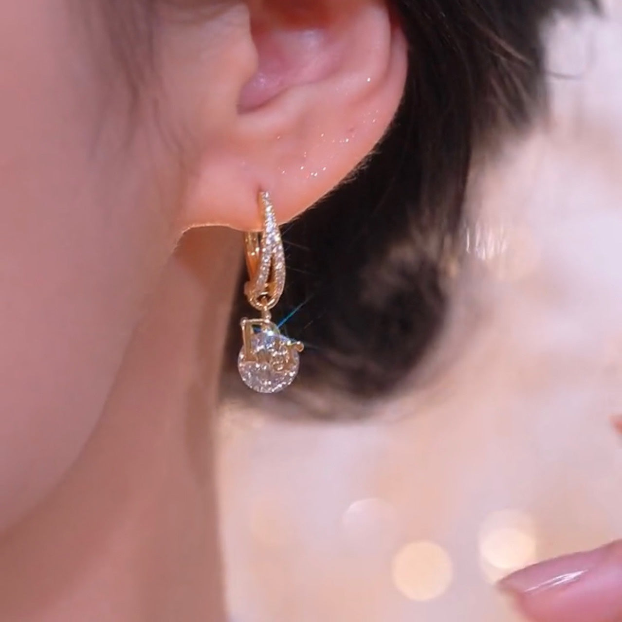 Infinionly Fashion Zircon Letter Earrings
