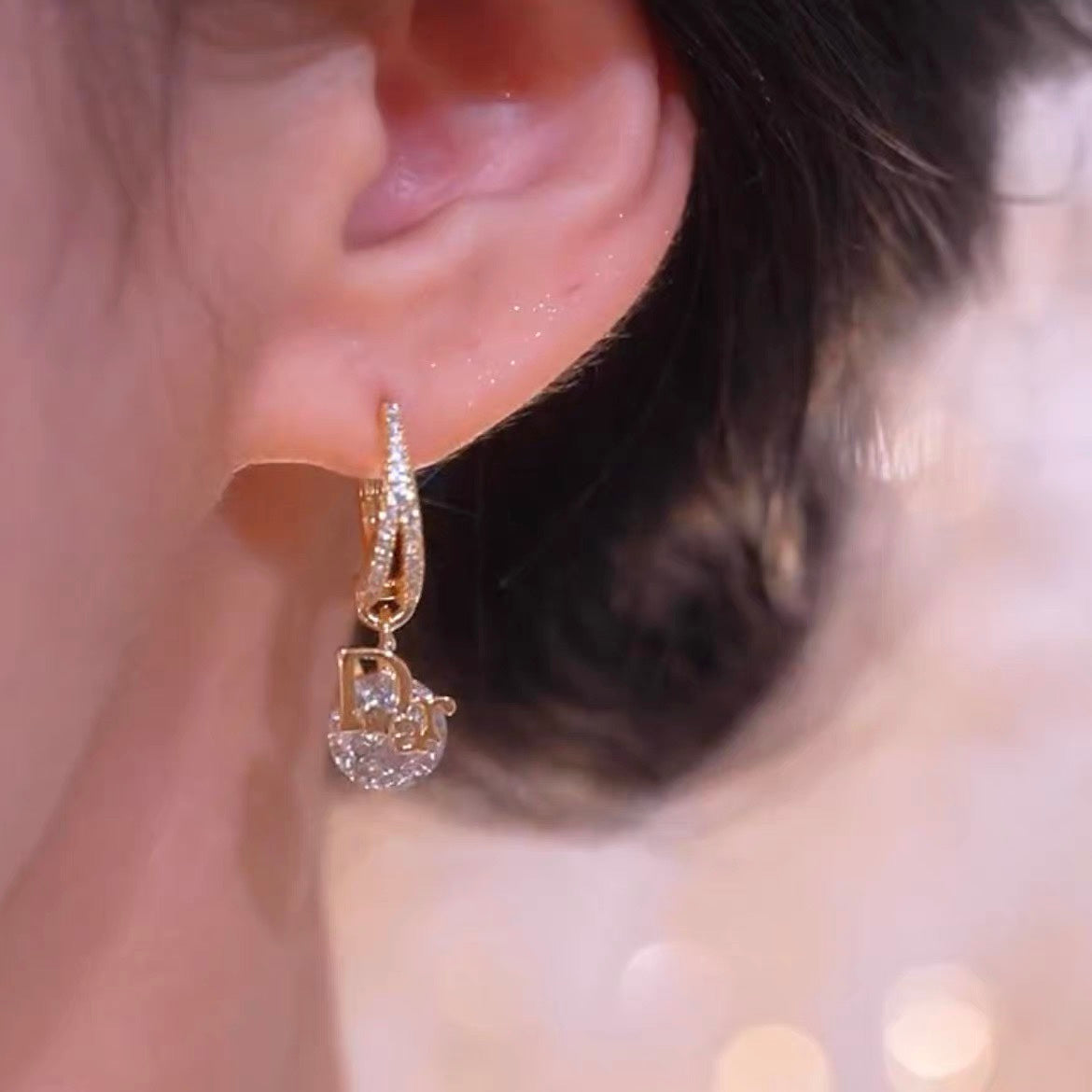 Infinionly Fashion Zircon Letter Earrings