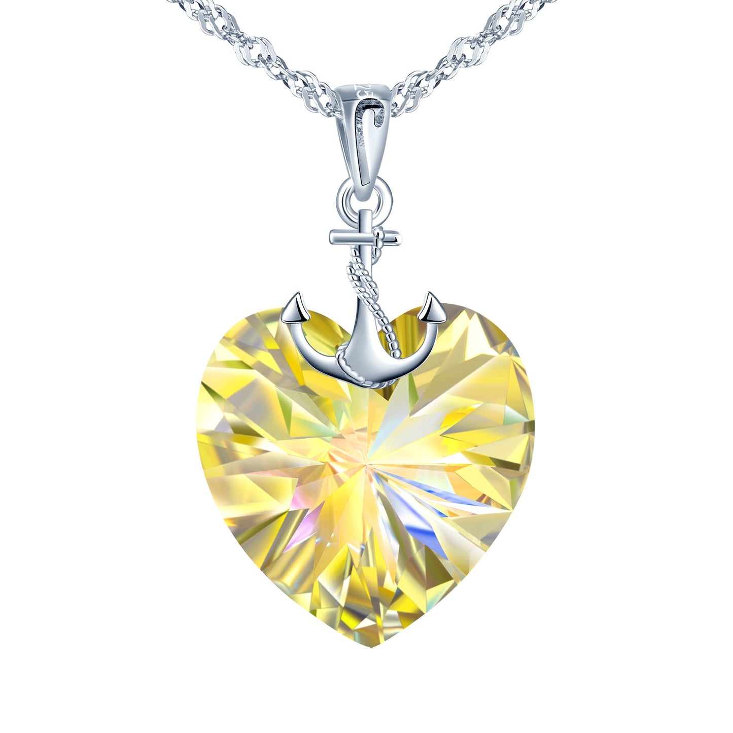 Heart Crystal with Anchor Necklace(Free Shipping For Today)