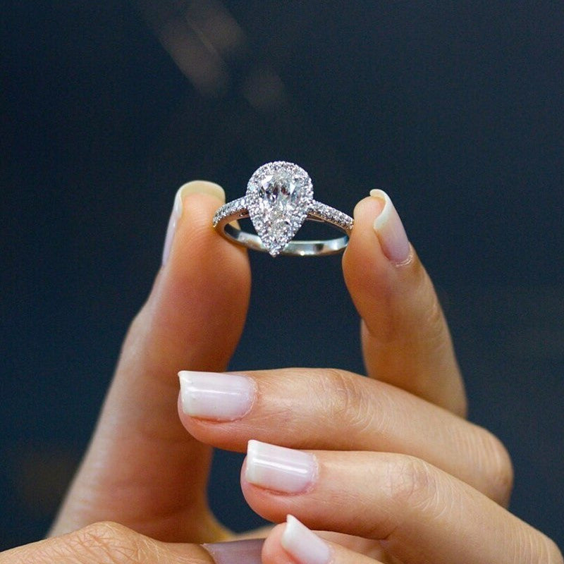 Infinionly A droplet Shaped Zircon Ring