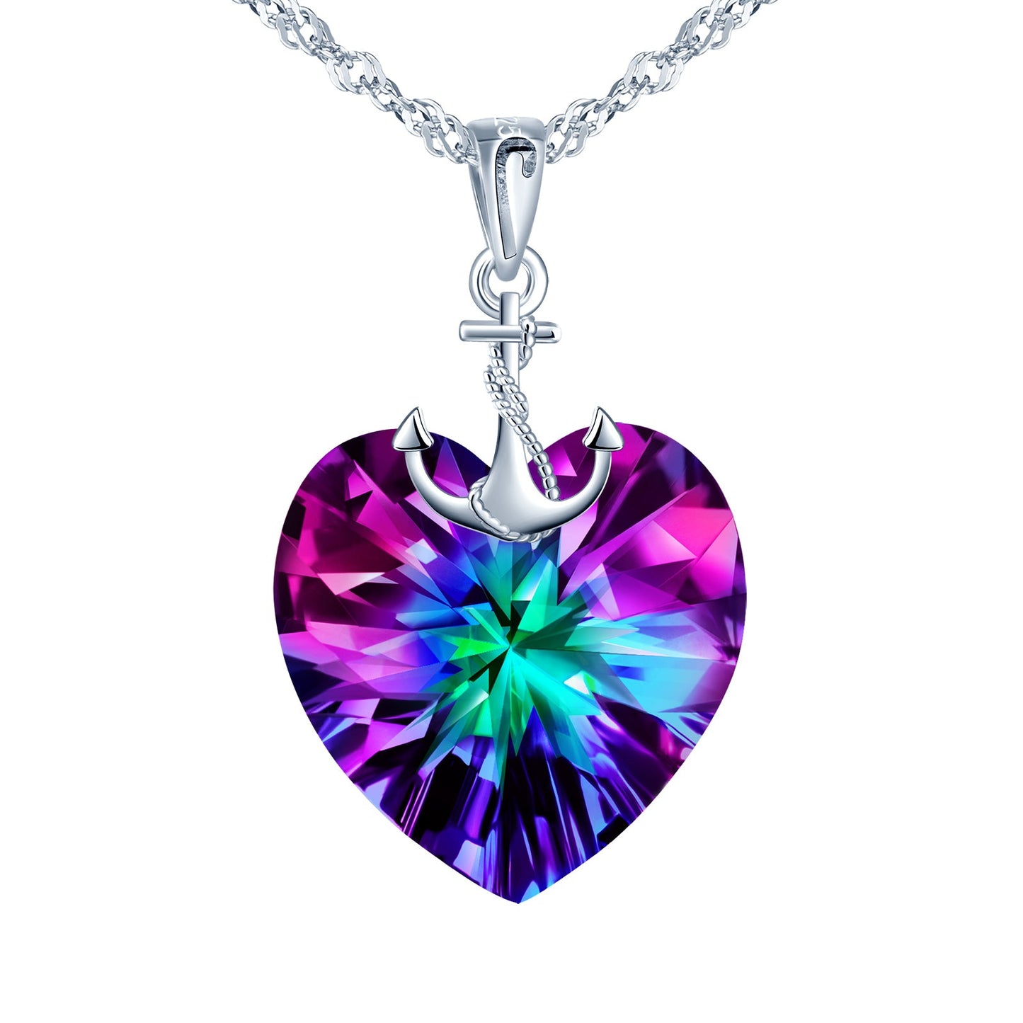 Heart Crystal with Anchor Necklace(Free Shipping For Today)