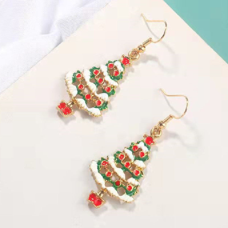 Infinionly Christmas Tree Pendant Earrings
