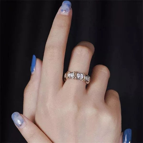 Infinionly 925 Sterling Silver Cross Full Cubic Zirconia Ring