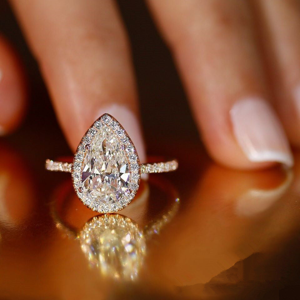 Infinionly A droplet Shaped Zircon Ring