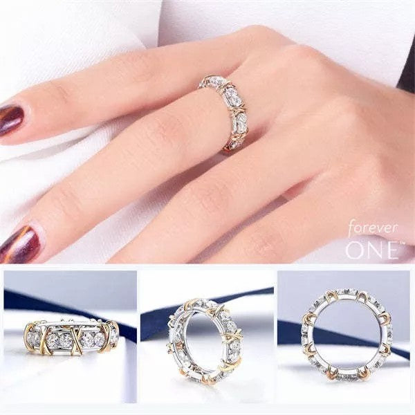 Infinionly 925 Sterling Silver Cross Full Cubic Zirconia Ring