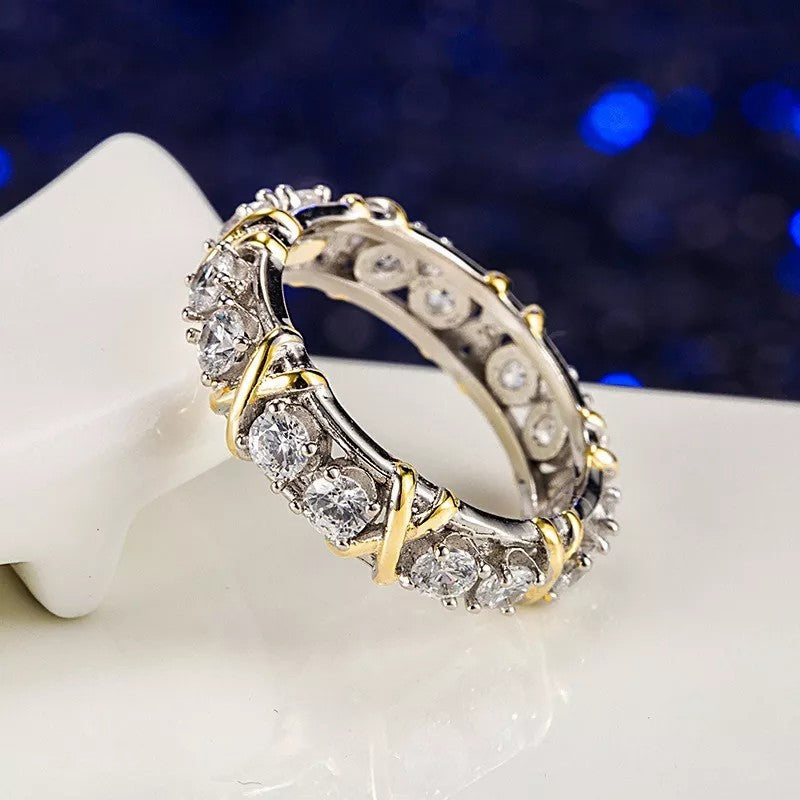 Infinionly 925 Sterling Silver Cross Full Cubic Zirconia Ring