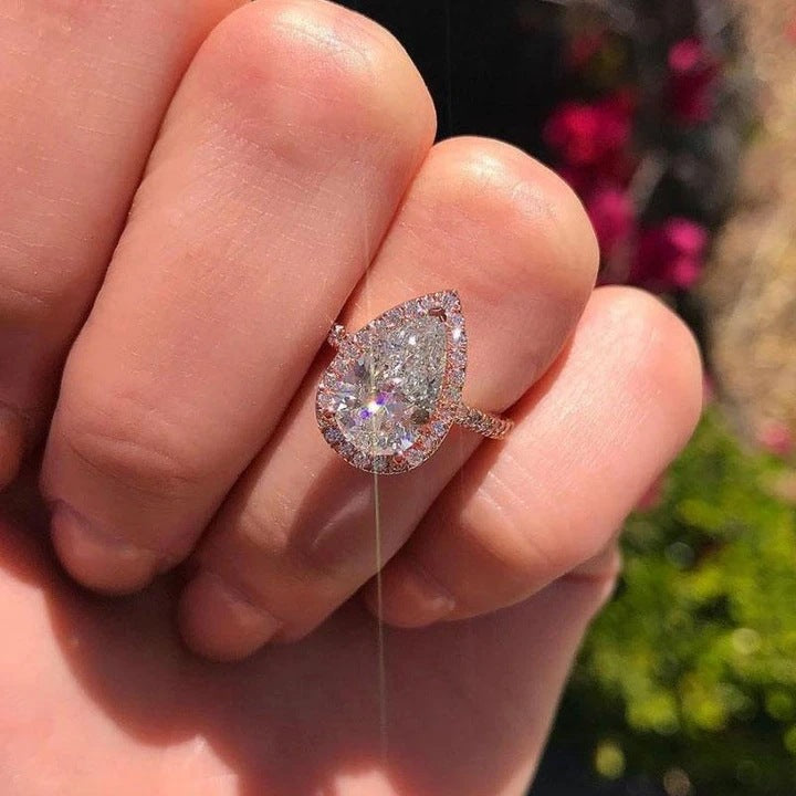 Infinionly A droplet Shaped Zircon Ring